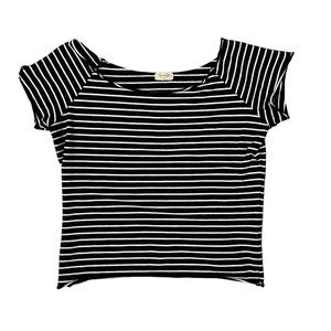 BRANDY MELVILLE black and white striped crop top